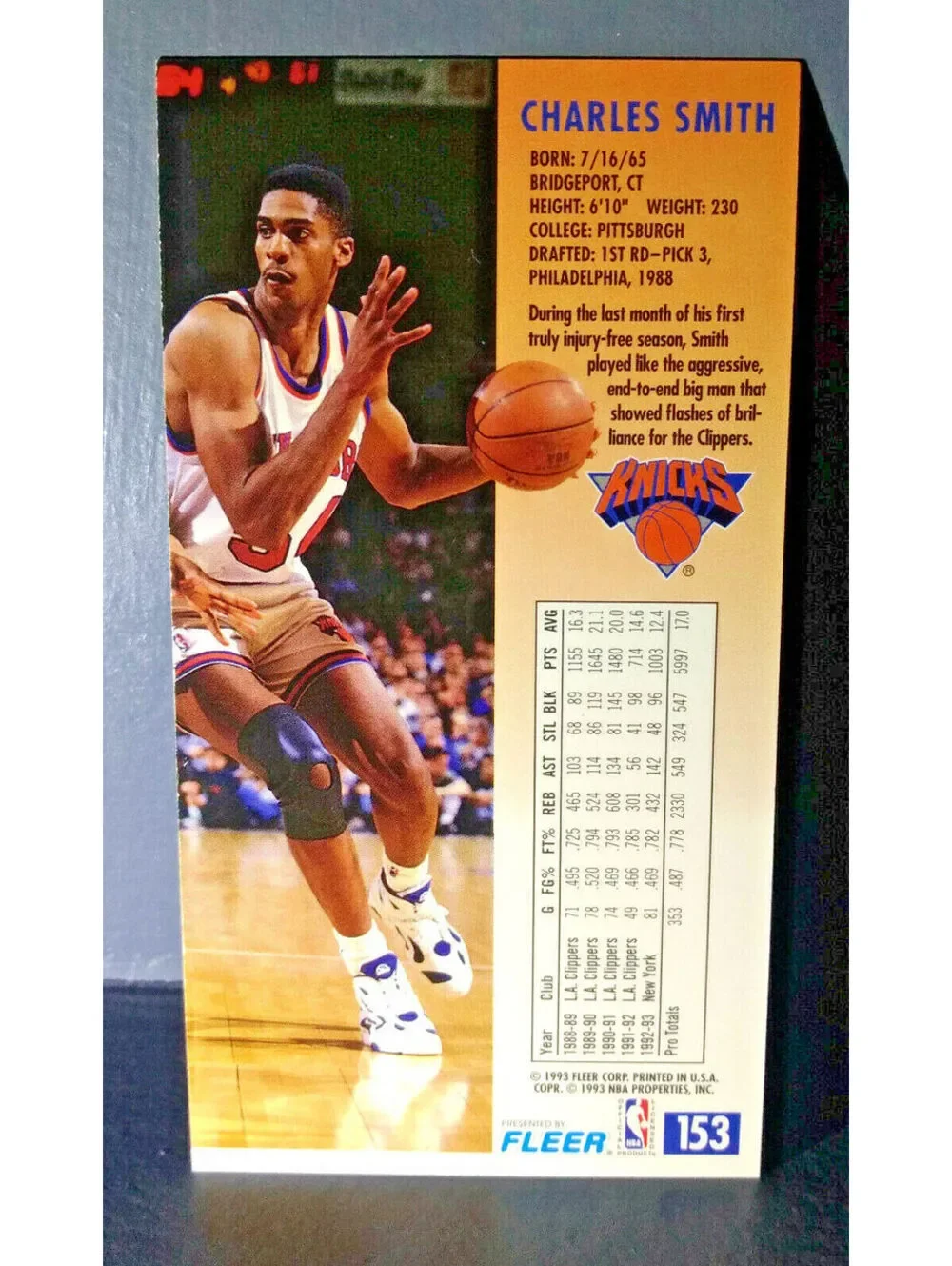1993-94 Charles Smith #153 Fleer NBA Jam Session Basketball Card